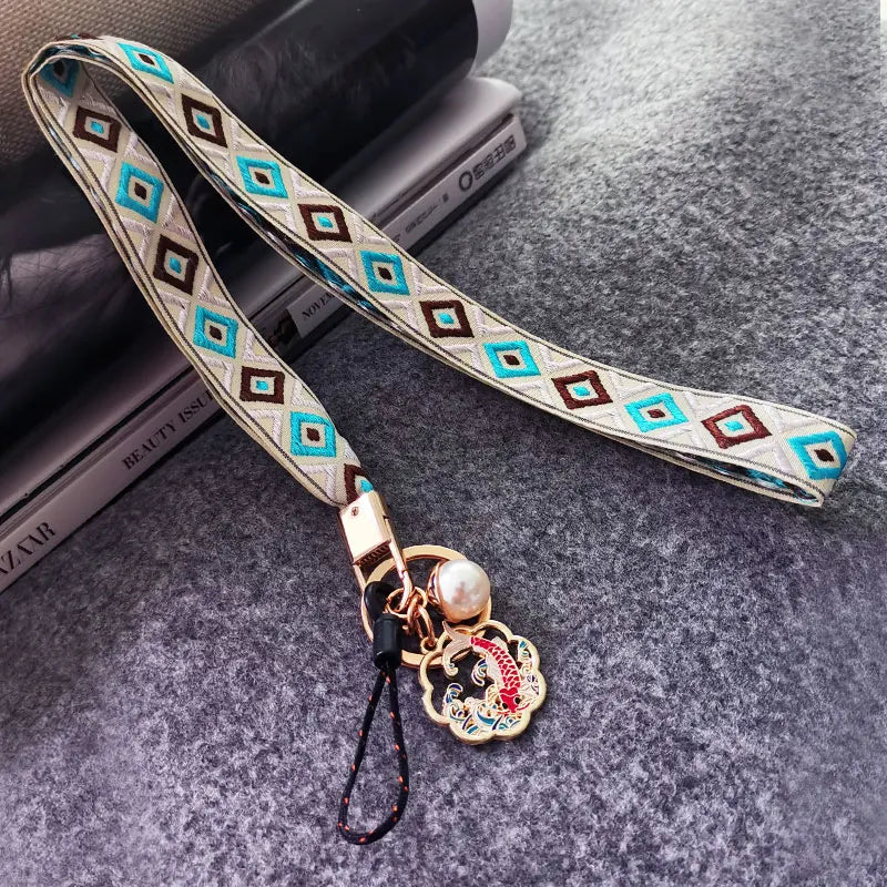 Cell Phone Lanyard Retro Neck Lanyard Strap Mobile Phone Anti-lost Rope Detachable Pendant Compatible Key Chain Work Card U Disk