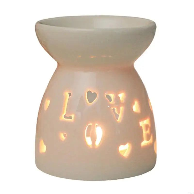 Romantics White Hollowed Ceramics Tealight Holders Essential Oil Diffuser