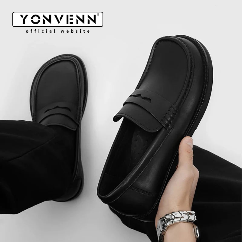 Spring new bean shoes for men brown cow suede soft soled loafers work commuting casual business leather shoes British style