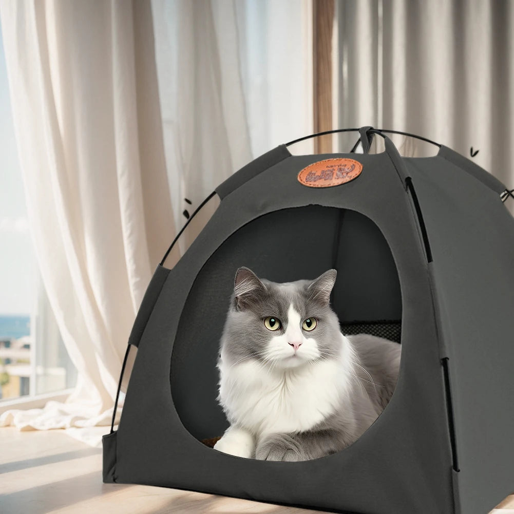 Pet Tent Bed  Cooling Pet Cat Tent Cave Outdoor Travel Cat Sleeping House Comfortable Puppy Bed Cat Nesk Kennel Pet Supplies