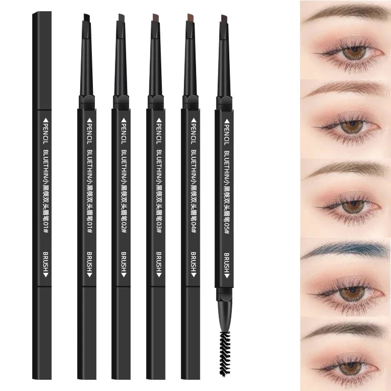 5 Colors Eyebrow Pencil Waterproof Natural Long Lasting Smooth Fill Fluff Blendable High Pigment Brow Pencil Eye Makeup Cosmetic