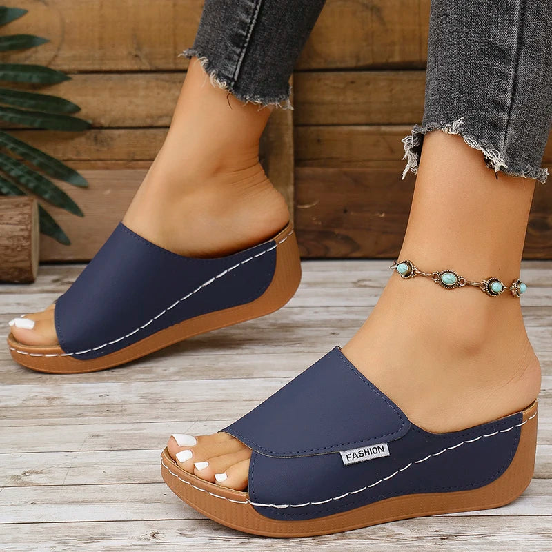 Summer Sandals Shoes Women Platform Walking Shoes Slip On Sandals Woman Wedge Ladies Shoes Beach Female Woman Slippers Footwear