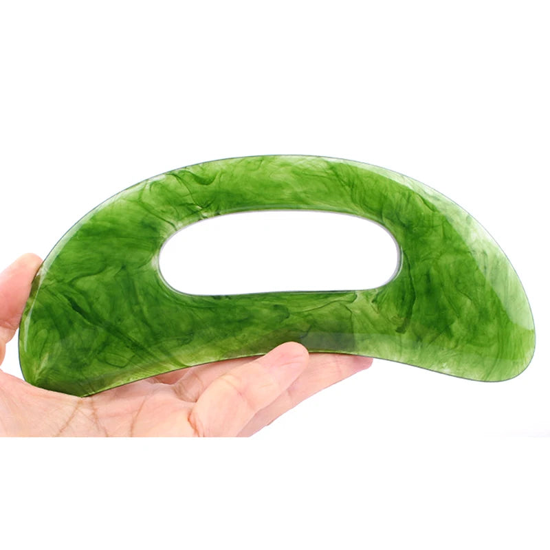 Gouache Scraper Natural Stone Gua Sha Massage Comb Head Body Meridian Scraping Reflexology Blood Circulation Jade Therapy Tools