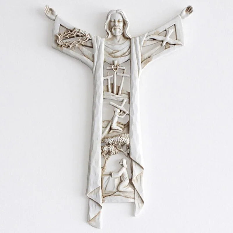 Resurrected Christ's Last Supper Wall Cross First Eucharist Baptism Christian Gift Religious Hanging Decoration Accessories