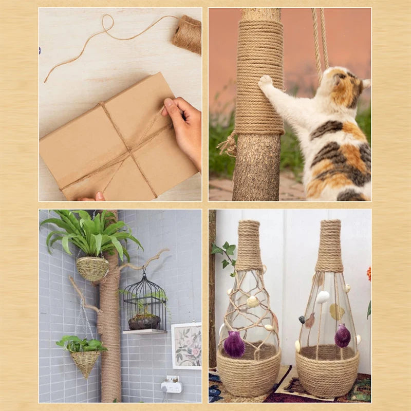 Natural Vintage Jute Rope String 1/2/3/4/5/6/8/10mm DIY Jute Cord  Twine Ribbon Crafts Sewing Handwork Gift Wrap Home Decoration