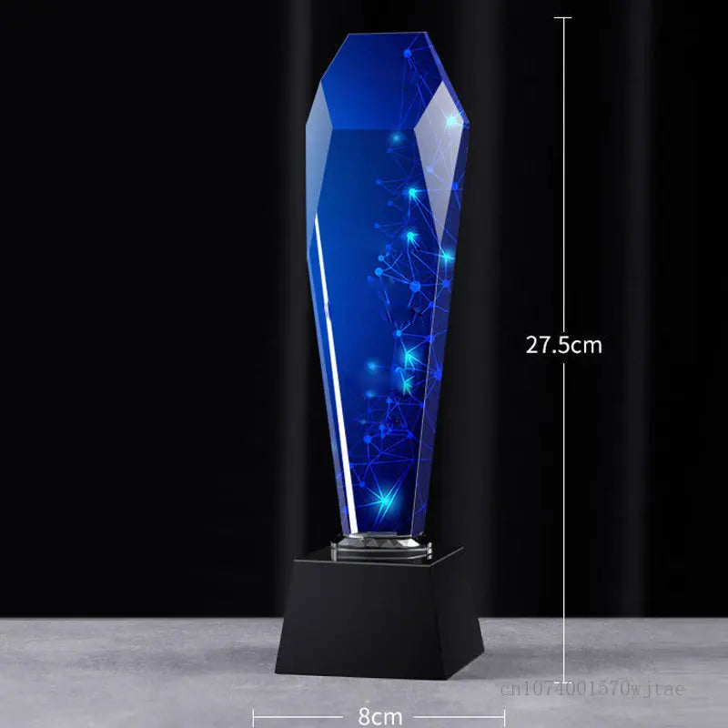 Creative High-end Crystal Trophy, Customized Lettering, Color Printing, Excellent Staff Team, annual Meeting Award