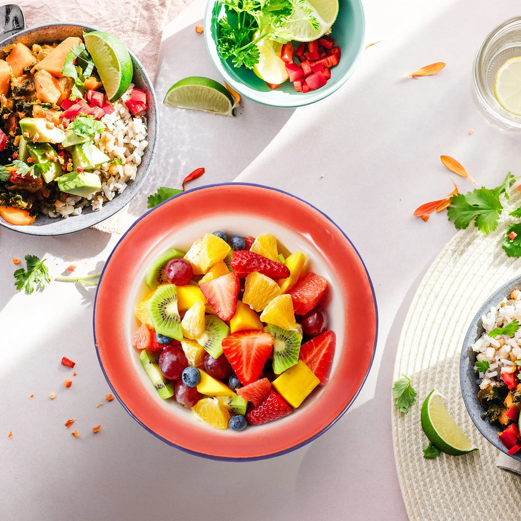 3 Pcs Vintage Enamel Plate Food Dish Pizza Serving Tray Snack Plates Salad Camping Condiment Containers Fruit Platter