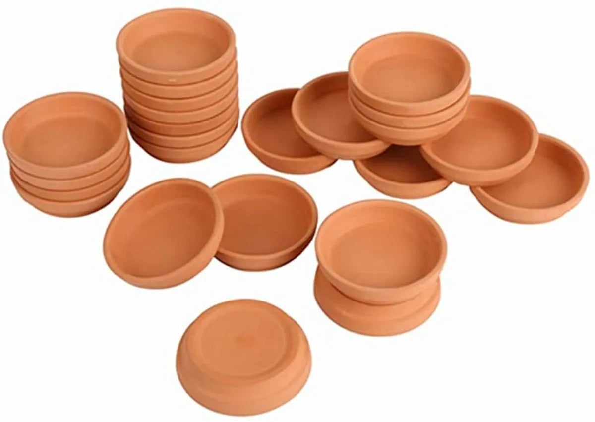 24pcs Terra Cotta Saucer, 3-inch Small Mini Clay Pots Tray, Suitable for 3inch, 2.5inch, 2inch Succulents Nursery Pots
