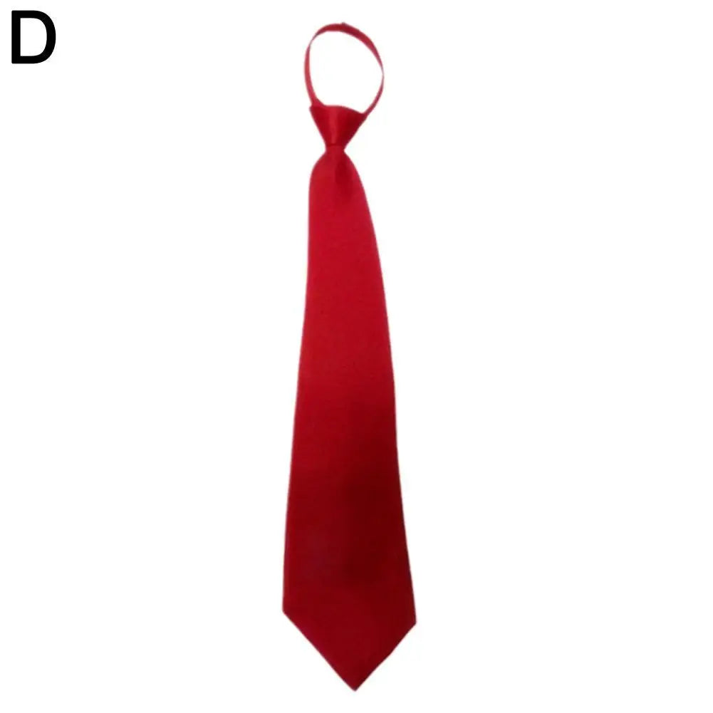 College Style Tie New Women's Clothing Versatile Student Zipper Arrow Type Lazy Retro Solid Silky Narrow Neck Tie Trendy Unisex