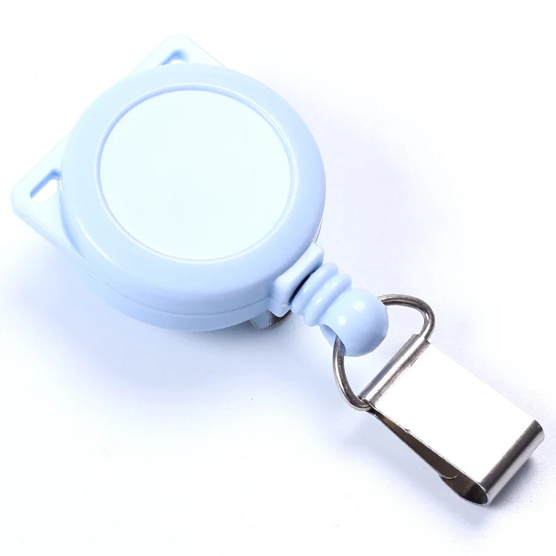 Colorful Retractable Badge Holder Clip Anti-lost ID Staff Employee's Work Card Badge Reel Lanyards Keychain Card Hasp