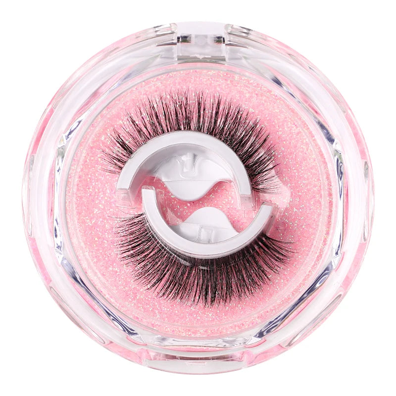 1Pair Reusable Self-Adhesive False Eyelashes Natural Multiple reversible glue-free self-adhesive pairs of false eyelashes Hot