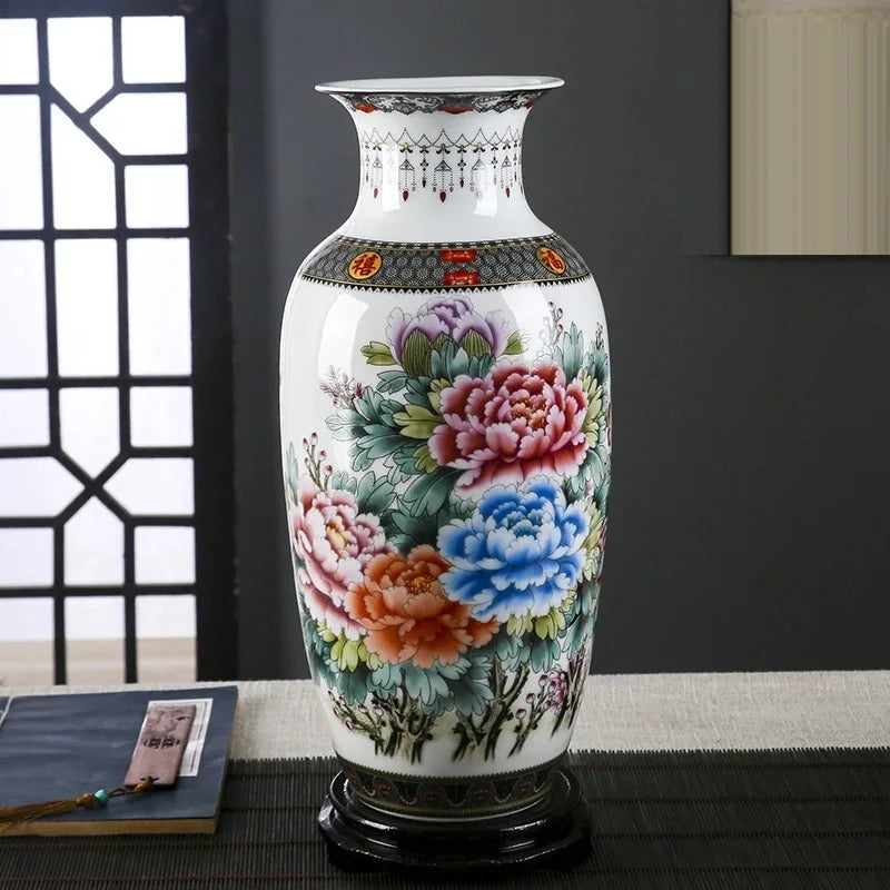 Jingdezhen Ceramic Vase Vintage Chinese Traditional Vases Home Decoration Animal Vase Fine Smooth Surface Furnishing Articles