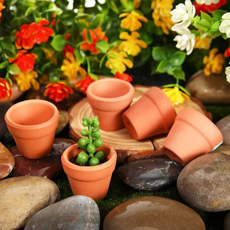 100 Pcs Tiny Terracotta Pots - 1.3 inch Small Mini Clay Pots with Drainage Holes Flower Nursery Terra Cotta Pots for in/outdoor