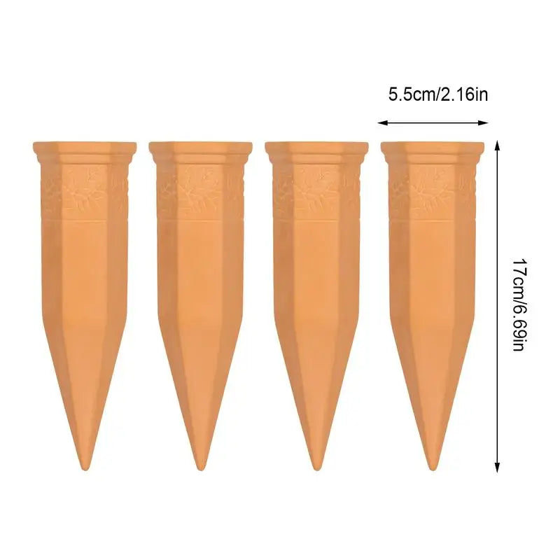 Terracotta Plant Watering Spikes Self Plant Watering Spikes 4pcs Terracotta Automatic Plant Waterer Devices Terracotta Slow