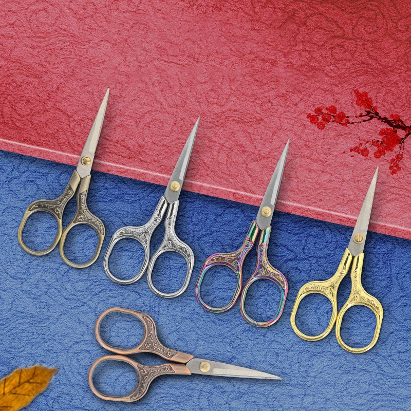 Small Vintage European Style Scissors Stainless Steel For Cross Stitch Cutting Embroidery Sewing Handcraft Craft DIY Art Work