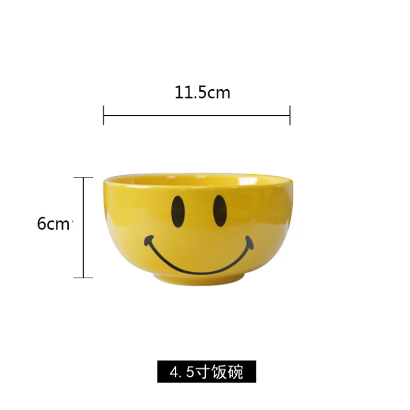 Nordic Ceramic Tableware Set Dinnerware Set Bowl High Fashion INS Yellow Cartoon Plate Soup Bowl Mug Set Modern Style High-End