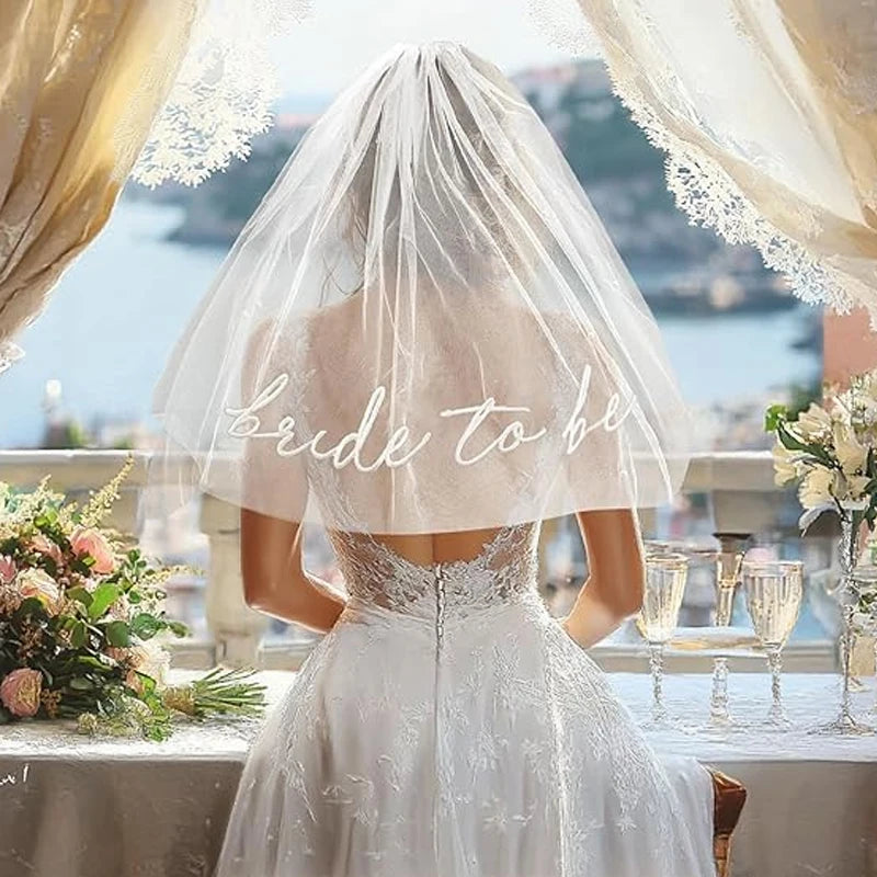 bride to be veil Embroidered Bridal Shower Engagement Party Bride To Be Headband Hen party gift Bride wedding party
