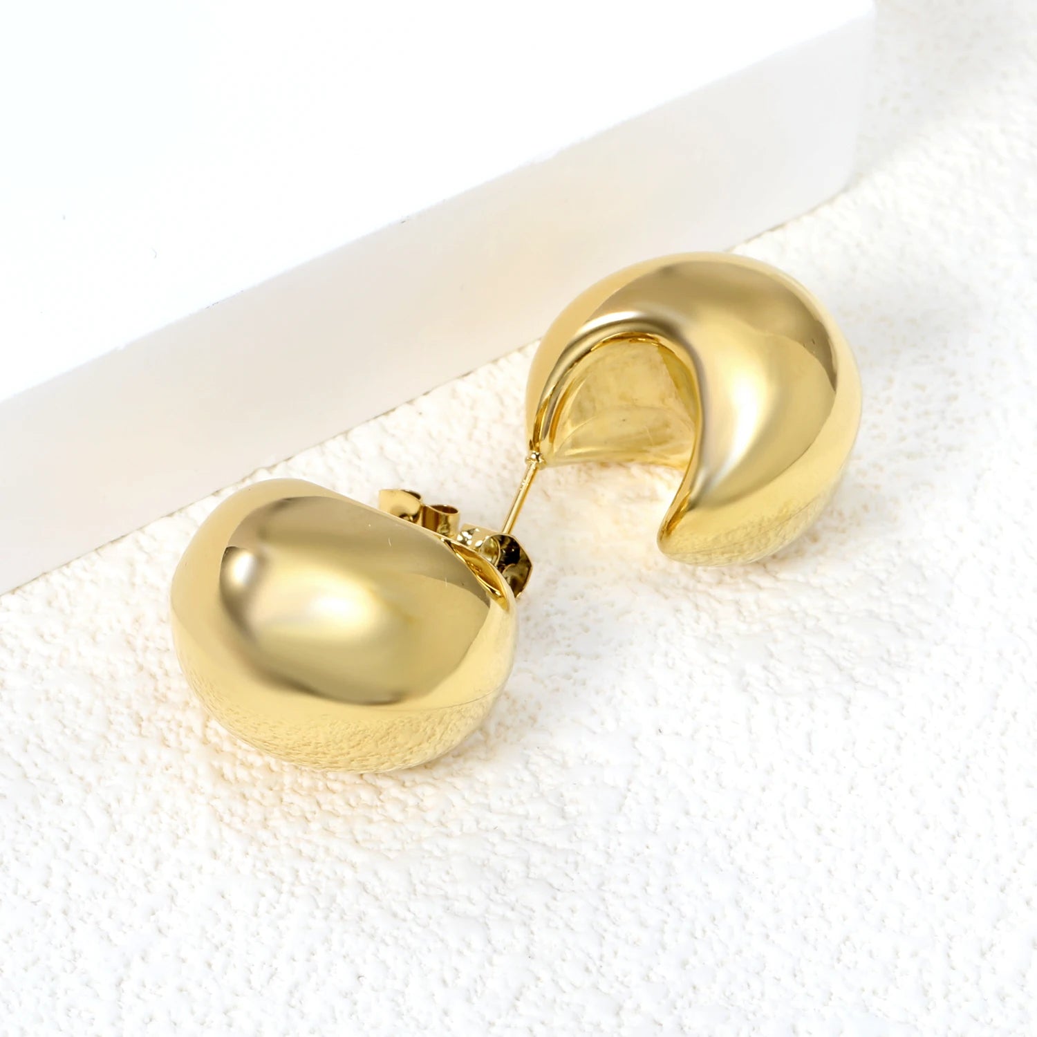 LUXUKISSKIDS Minimalist Gold/Silver Plated Chunky Ball Stud Earrings for Women/Man Thick Bold Sphere Dome Post Round Earring New
