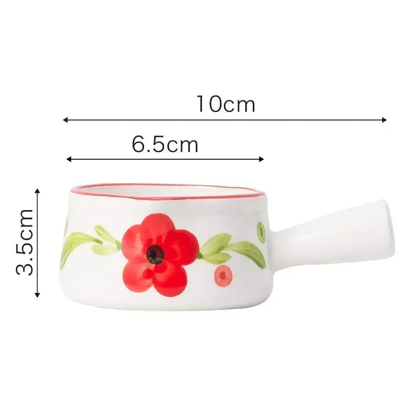 Ceramic Milk Jugs Creamer Cup with Handle Japanese Milk Frothing Coffee Sugar Pot Jam Bowl Seasoning Sauce Dish Kitchen Cookware