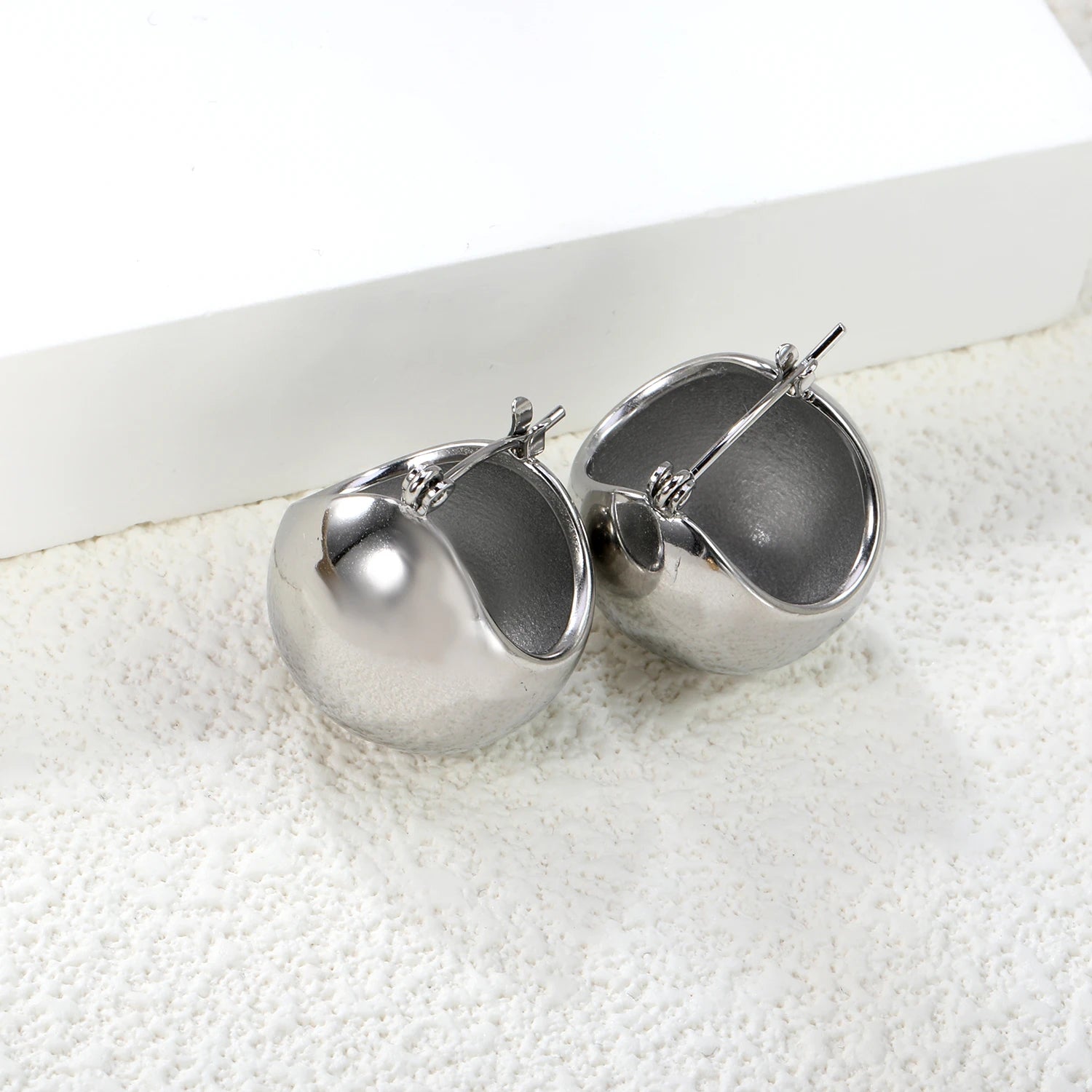 LUXUKISSKIDS Minimalist Gold/Silver Plated Chunky Ball Stud Earrings for Women/Man Thick Bold Sphere Dome Post Round Earring New