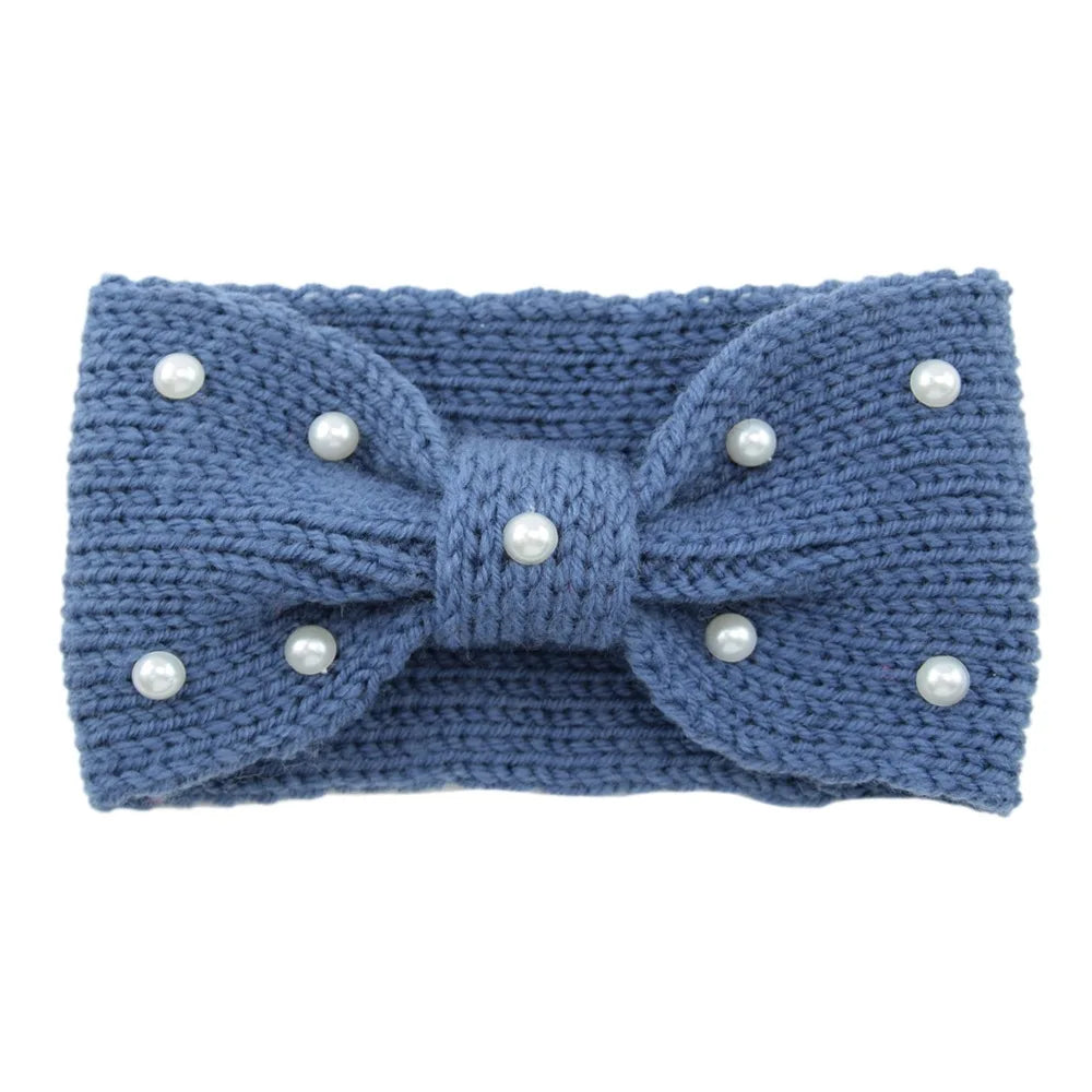 New Bowknot Pearl Headbands for Woman Solid Wash Face Hairband Elastic Sports Yoga Headwear Girls Hair Band Hair Accessories