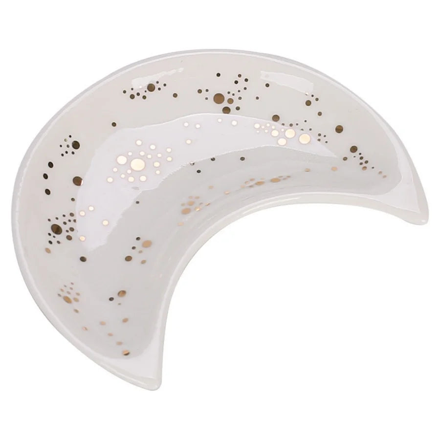 1pc ceramic moon jewelry dish Middle East Arab Ramadan Eid al Fitr storage dish multifunctional dish home decoration ornament