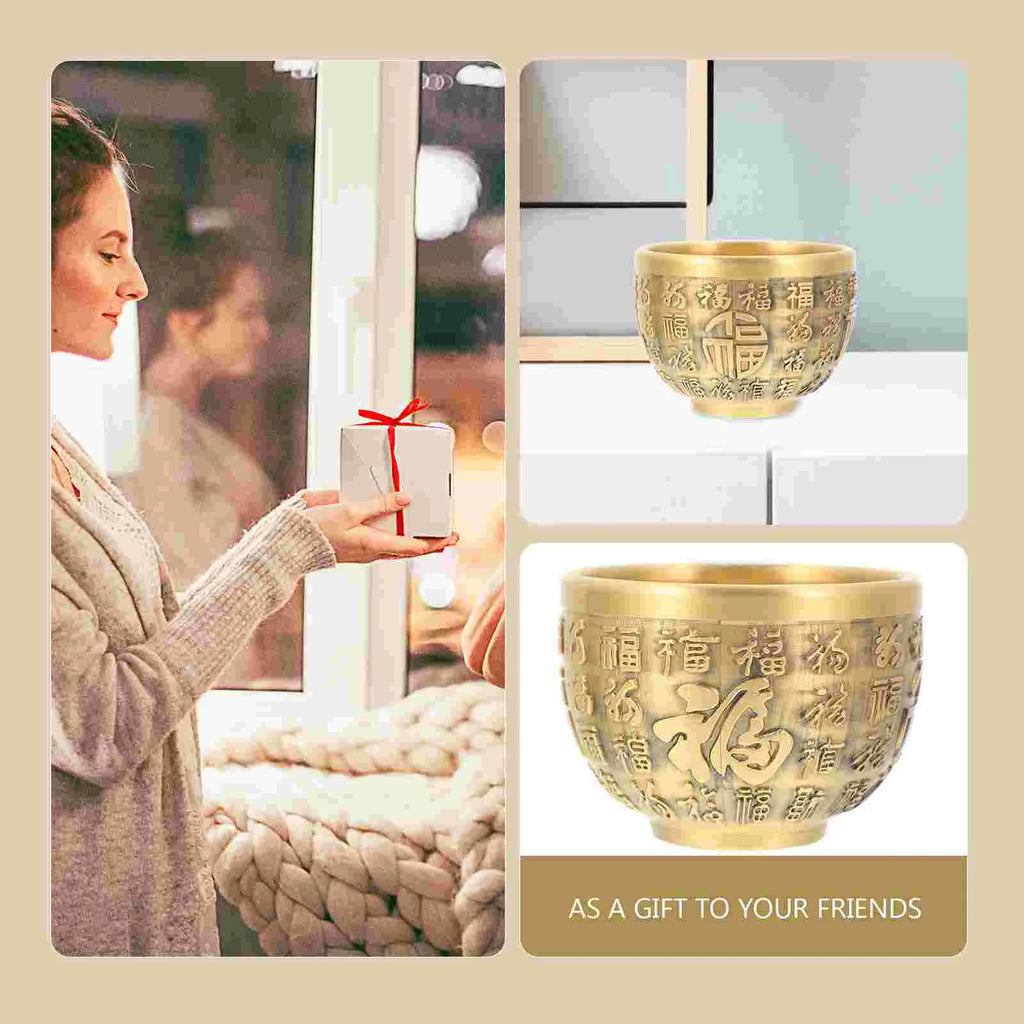 Brass Material Treasure Basin Bowl Desktop Decoration Home Kitchen Dining Bar Bowls Offering Bowl Candy Bowl Brass Bowl