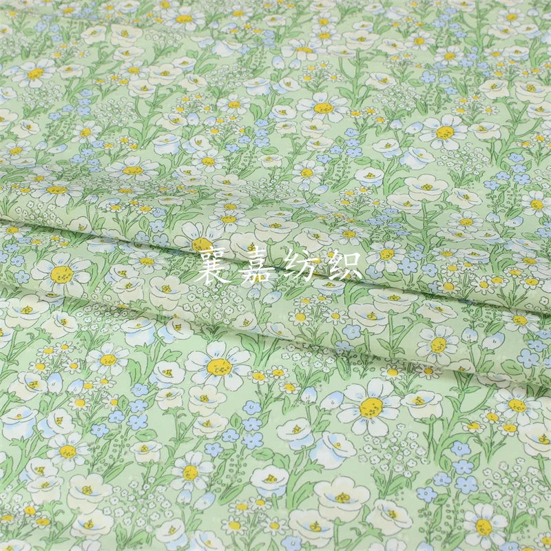 Woven Cotton Cloth Digital Small Floral Cut Fabric Children's Clothing Dress Handmade DIY Fabric