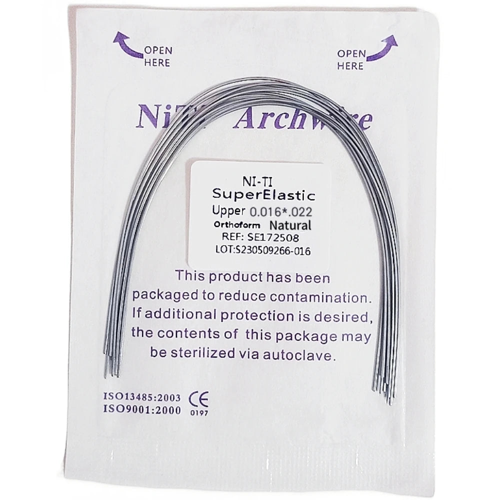 10pcs Dental Orthodontic Arch Wires Niti Archwires Natural/Ovoid Form Round/Rectangular Shape Upper Lower for Braces