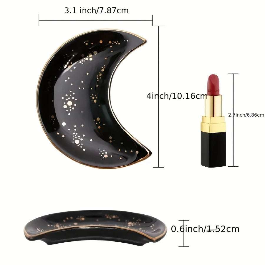 1pc ceramic moon jewelry dish Middle East Arab Ramadan Eid al Fitr storage dish multifunctional dish home decoration ornament
