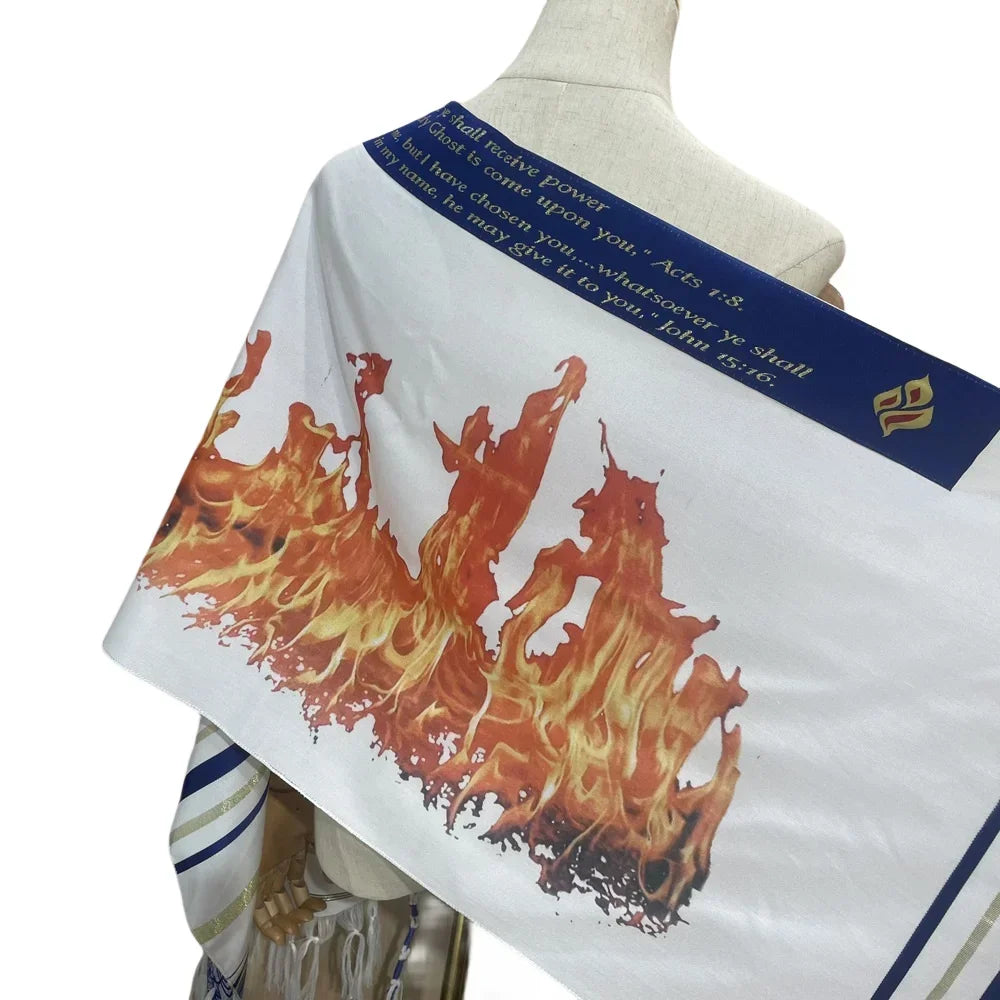 Fire Picture Prayer Shawl  Exquisite Gift Packaging Praying Scarfs Wraps for Men Women Priest