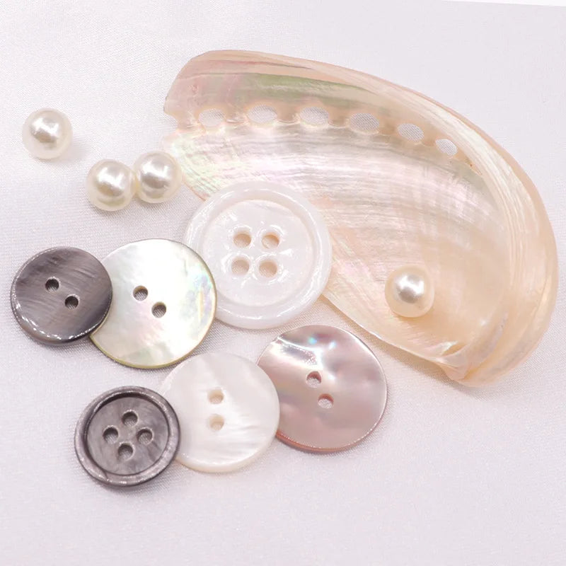 10Pcs Natural Pearl Shell Buttons for Clothing Sewing Accessories Scrapbooking DIY Crafts Garment Decoration Round Shell Button