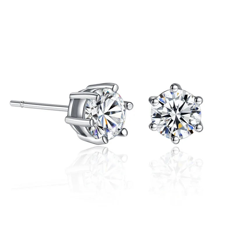Korean Fashion Versatile Dazzling Circle Stud Earrings with Crystal Cubic Zirconia Minimalist Earrings for Teens Women's Jewelry