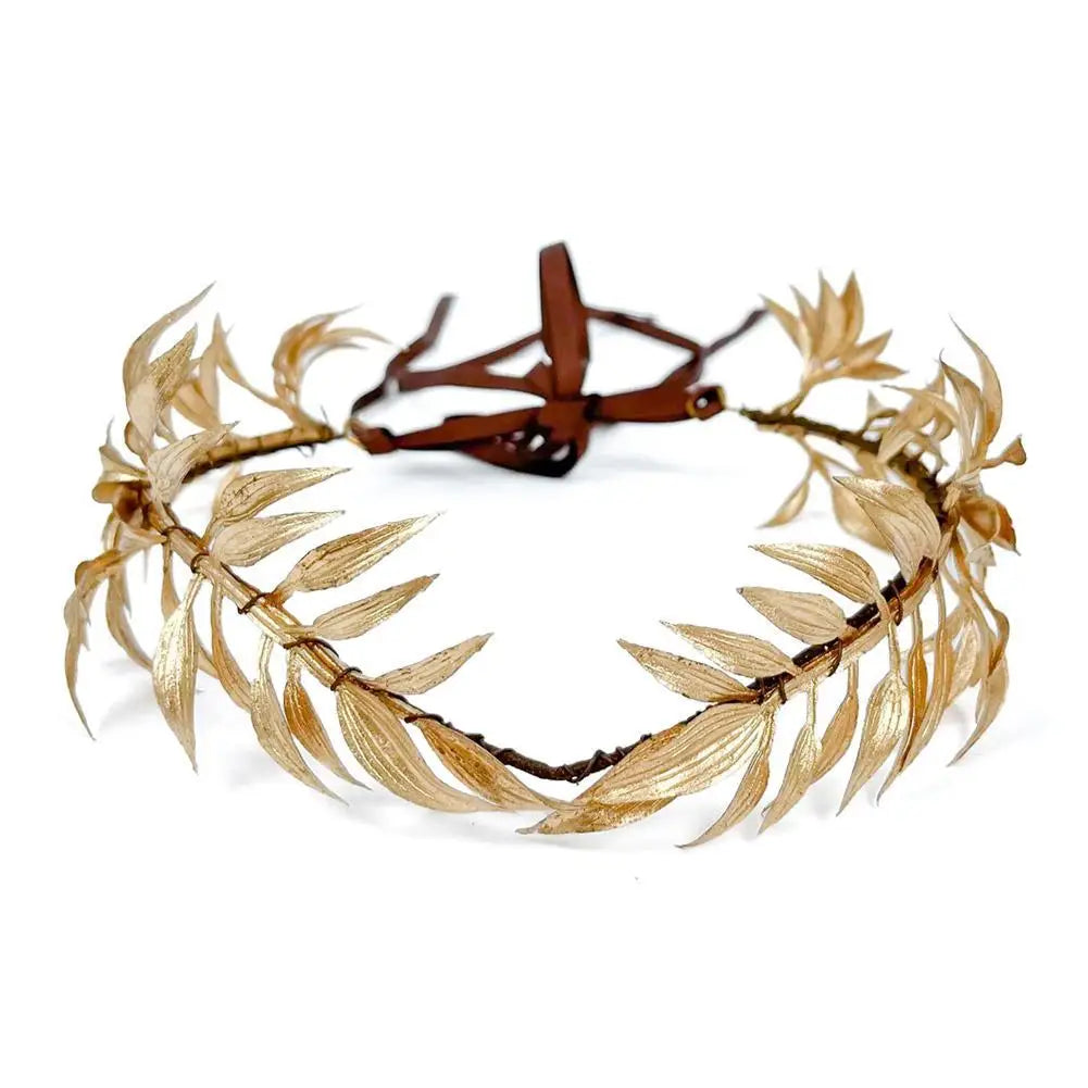 Medieval Laurel Leaf Crown Headband - Woodland Forest Greek God Circlet for Men, Adults, Renaissance Toga Cosplay