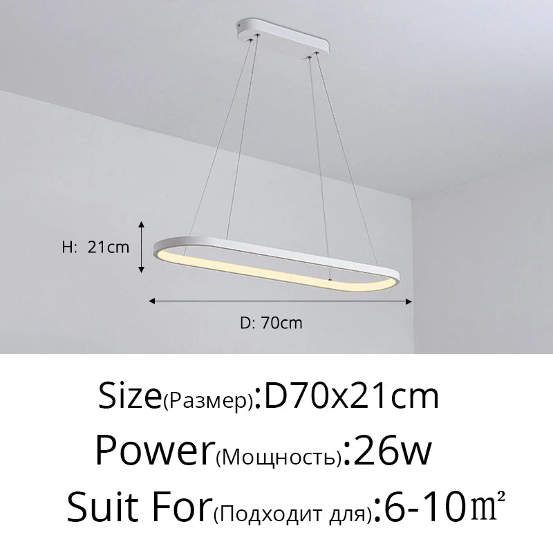 Designer dining room ceiling lamp ins Nordic minimalist dining room bar table creativity word led strip modern simplicity