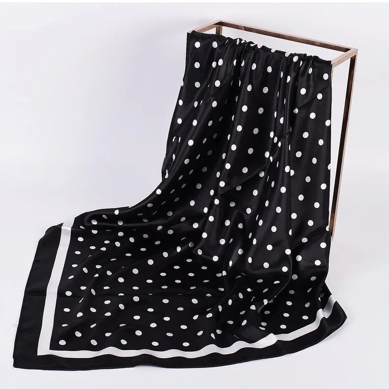 Head Scarf Women Luxury Brand 90×90cm Silk Square Scarf Satin Bandana Cheveux Soft Neckerchief Hijab Hair Scarves For Ladies