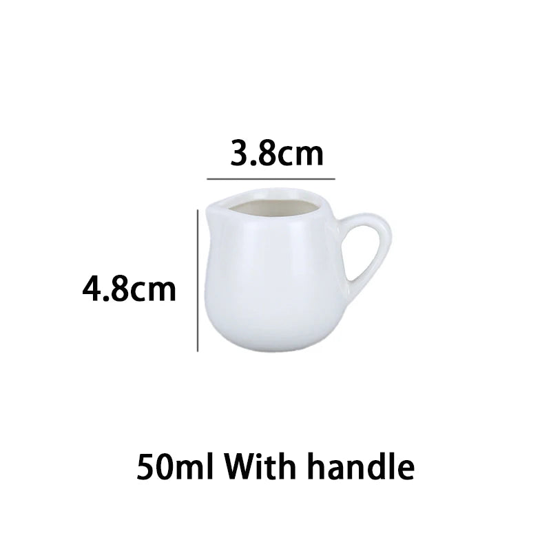 50/100/220ML Mini Ceramic Milk Jug Espresso Coffee Cream Jugs Kitchen Sauce Cup Serving Pitcher White Heat-resistant Milk Cup