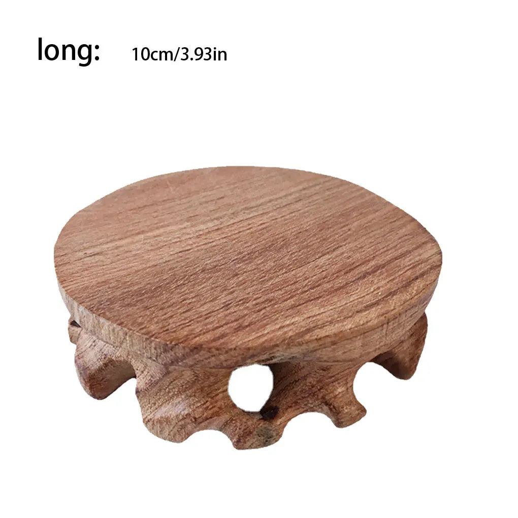 Wooden Base Round Stable Smooth Exquisite Figurines Stand Sturdy Fadeproof Pedestal Craft Home Teapot Room Stores