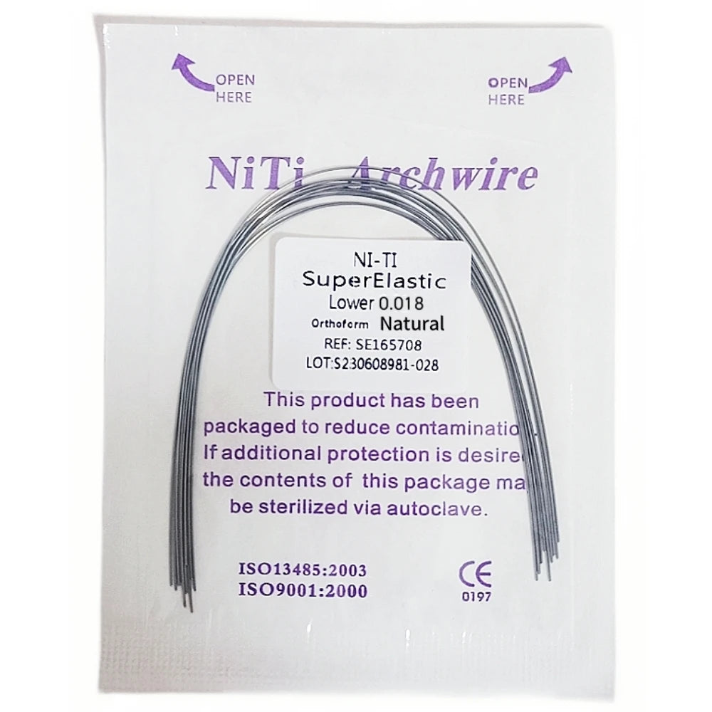 10pcs Dental Orthodontic Arch Wires Niti Archwires Natural/Ovoid Form Round/Rectangular Shape Upper Lower for Braces
