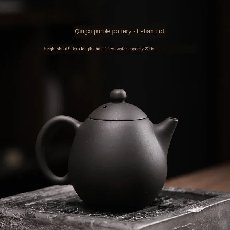 Qingxi Purple Pottery Lotte Pot Handmade Iron Tire Tea Making Device Long Dan Teapot Single Teapot Ceramic Teapot Siteel