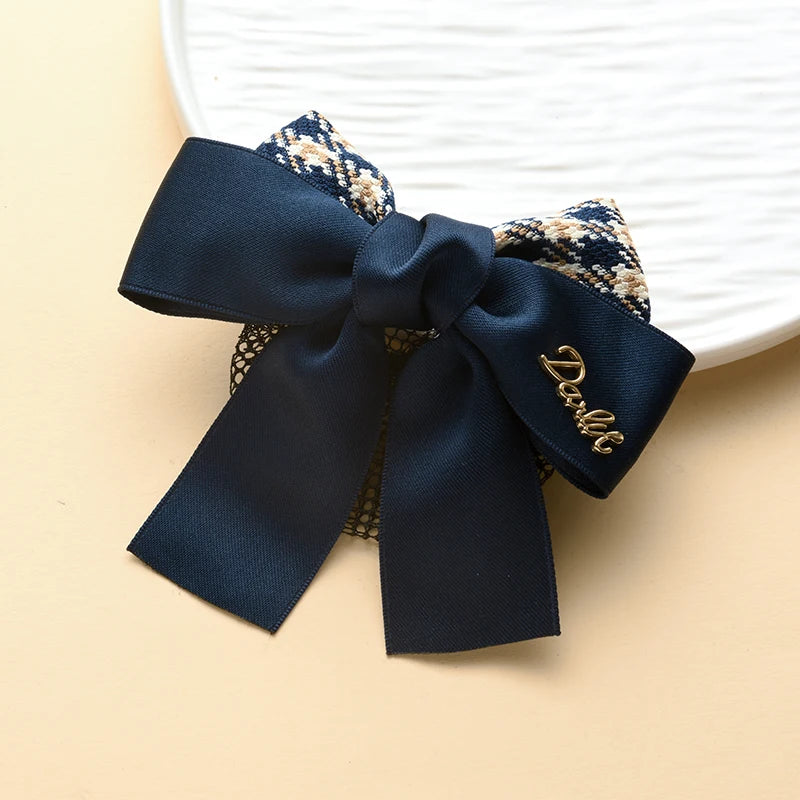 Head Flower Net Bag Professional CCB Postal Nurse Hotel Stewardess Uniform Belt Thin Online Work Tray Hair Net Bag Bow