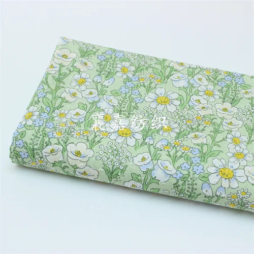 Woven Cotton Cloth Digital Small Floral Cut Fabric Children's Clothing Dress Handmade DIY Fabric