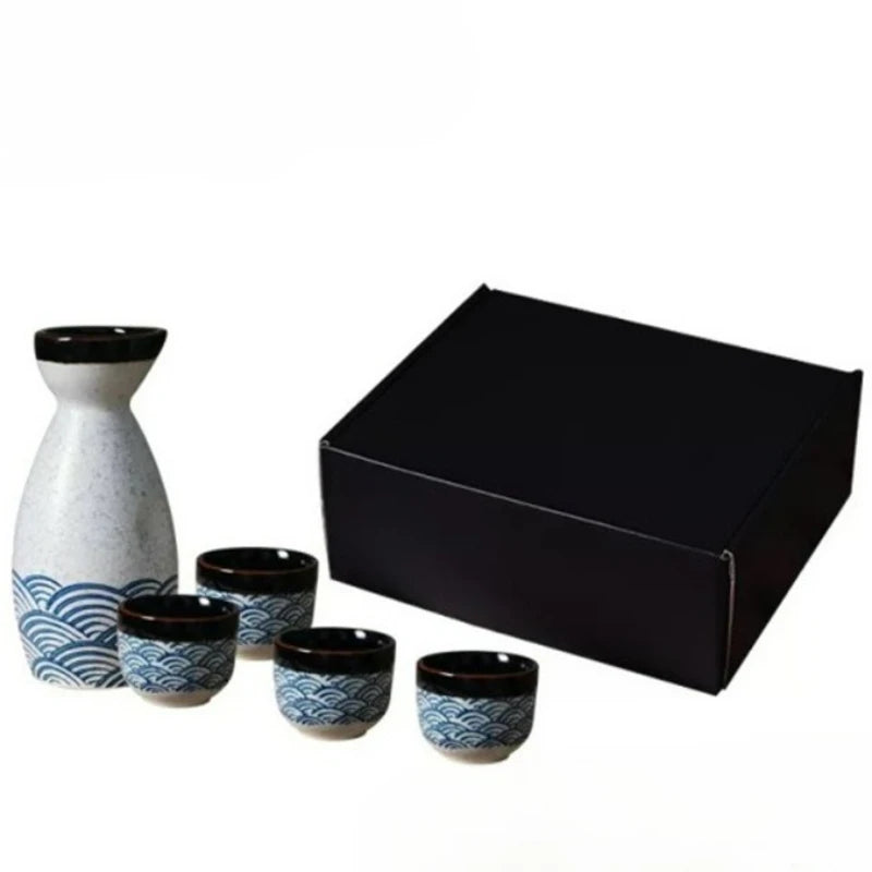 Japanese Sake Jug Wine Cup Ceramic Sake Sets Home Chinese Baijiu Wine Warmer Dispensing Tool House Warming Gifts