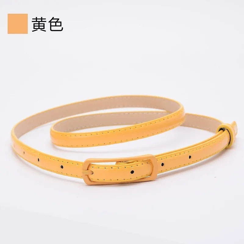 Ladies Fine Belt Japanese Word Buckle PU Belt Ladies Fashion Belt Thin Waist Skirt