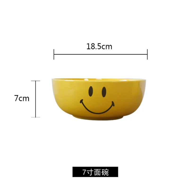 Nordic Ceramic Tableware Set Dinnerware Set Bowl High Fashion INS Yellow Cartoon Plate Soup Bowl Mug Set Modern Style High-End