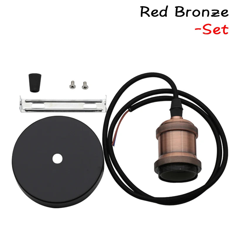 Vintage Retro Edison Lamp Pendant light E27 Socket Pendant lights Screw Bulb base Aluminum Light Industrial Retro Lamp Holder