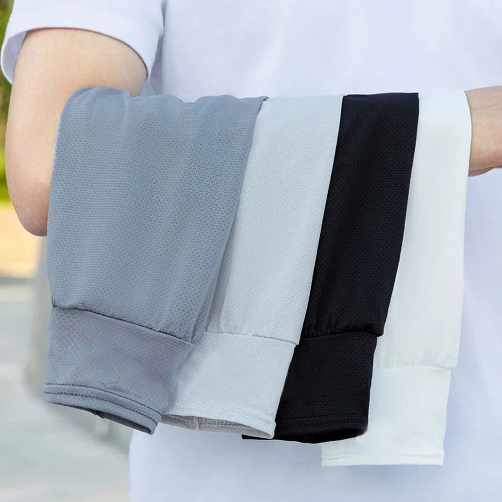 Durable UV Protection Sunscreen Ice Sleeves Loose Breathable Wear-resistant Outdoor Work Arm Warmers Men's Arm Sleeves Summer