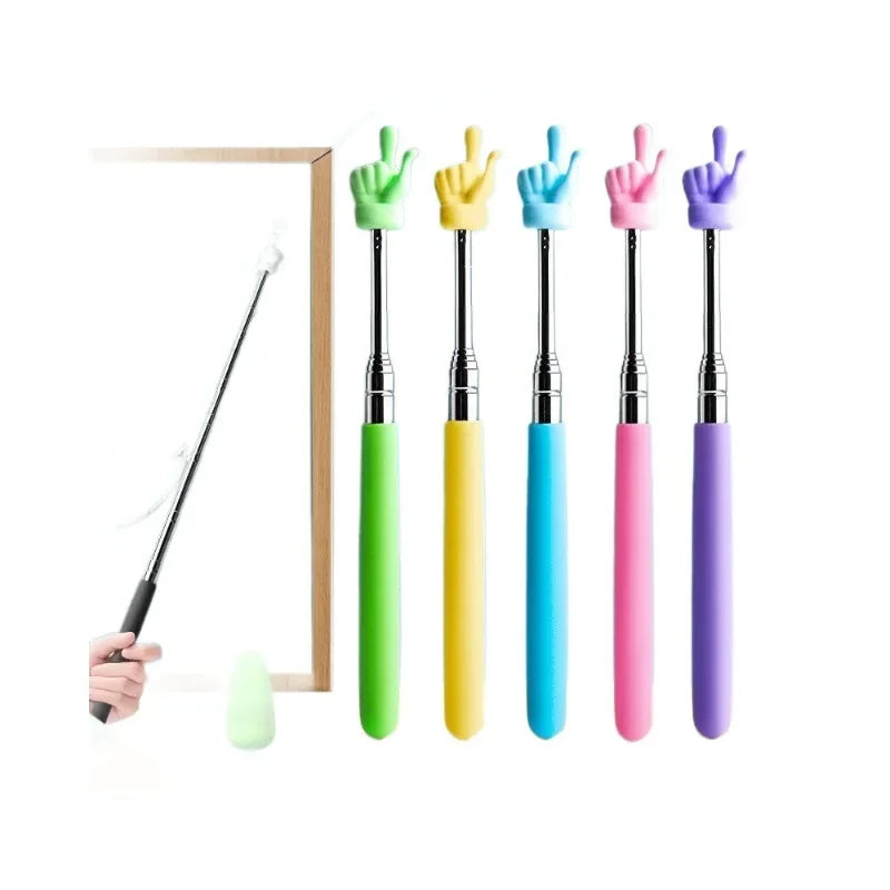 Stainless Steel Teaching Pointer Parent-Child Finger Reading Sticks Telescopic Rod Finger Design Teaching Stick Kids School Tool