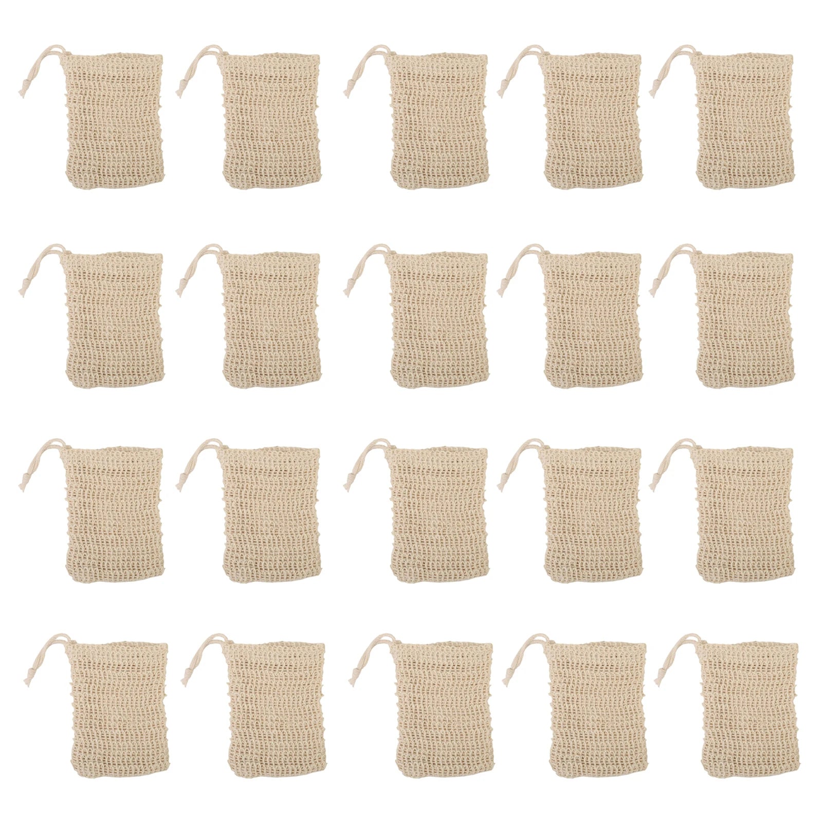 1-20pcs Natural Sisal Soap Bags Shower Bath Exfoliating Soap Saver Pouch Holder for Bath & Shower Use Soap Packaging Mesh Bags ﻿