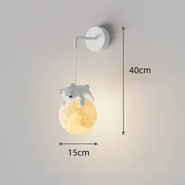 Modern Minimalist LED Chandelier Children's Rooms Bedrooms Bedside Aisles Balconies Pendant Lamp Creative Study Bear Decor Light